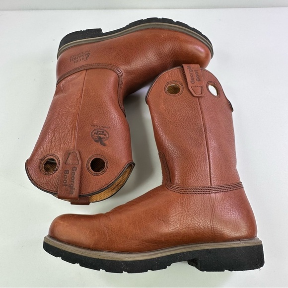 Georgia Boot Men’s Waterproof Leather Farm & Ranch Boots Size 10W - Picture 4 of 8